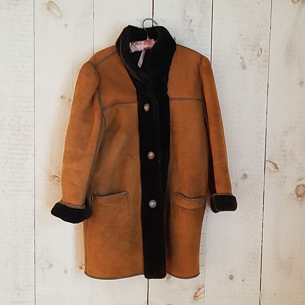 *VINTAGE* *HANDMADE* Suede and Wool Winter Jacket